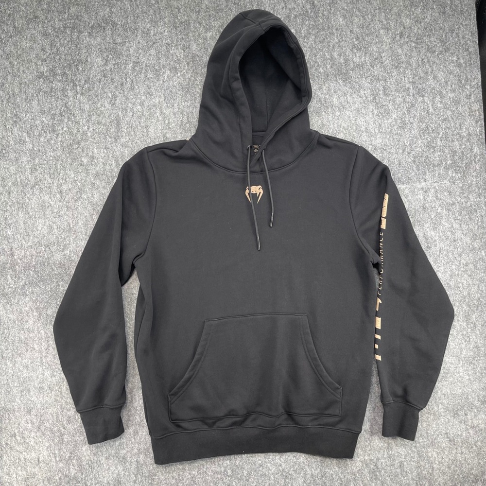 UFC Venum Performance Hoodie Mens Large Black Gold Logo Pullover Training